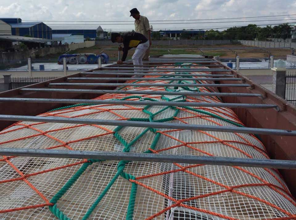 KGrid nets roped down for transport