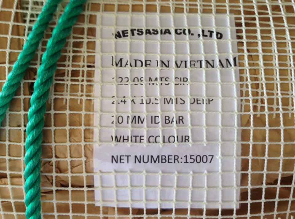 KGrid net identification label showing net number and dimensions