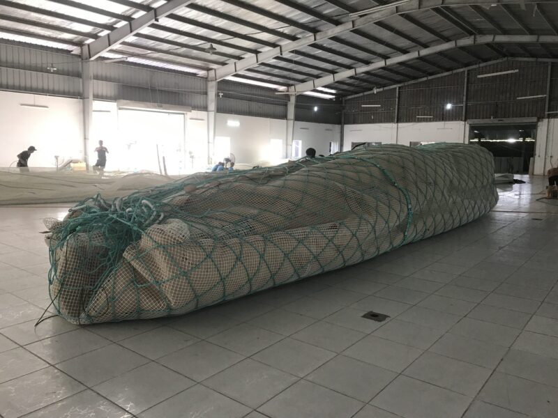 Completed KGrid net bundled for delivery in the Nets Tasmania workshop